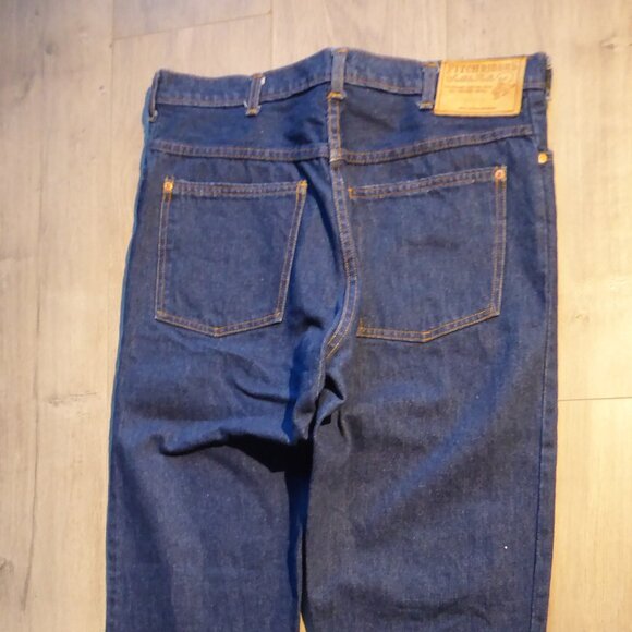 RARE VINTAGE Pitchriders Blue Denim Jeans Straight Leg Cut - Picture 5 of 10